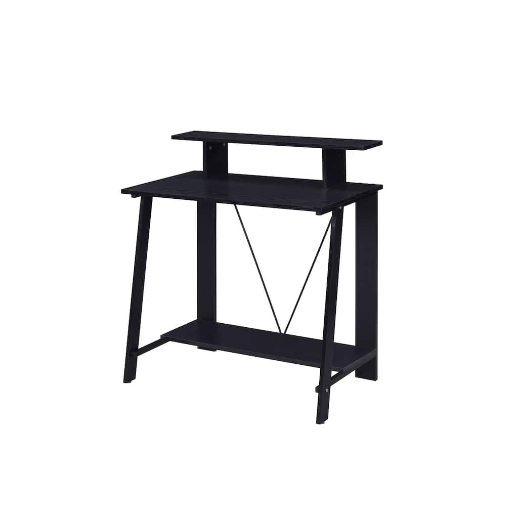 Writing Desk Black Finish - Artistic Desk for Home Office - Modern Computer Study Table