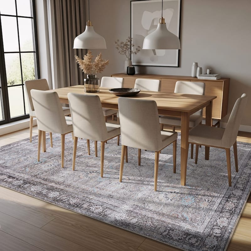 World Rug Gallery Vintage Inspired Machine Washable Non Slip Area Rug