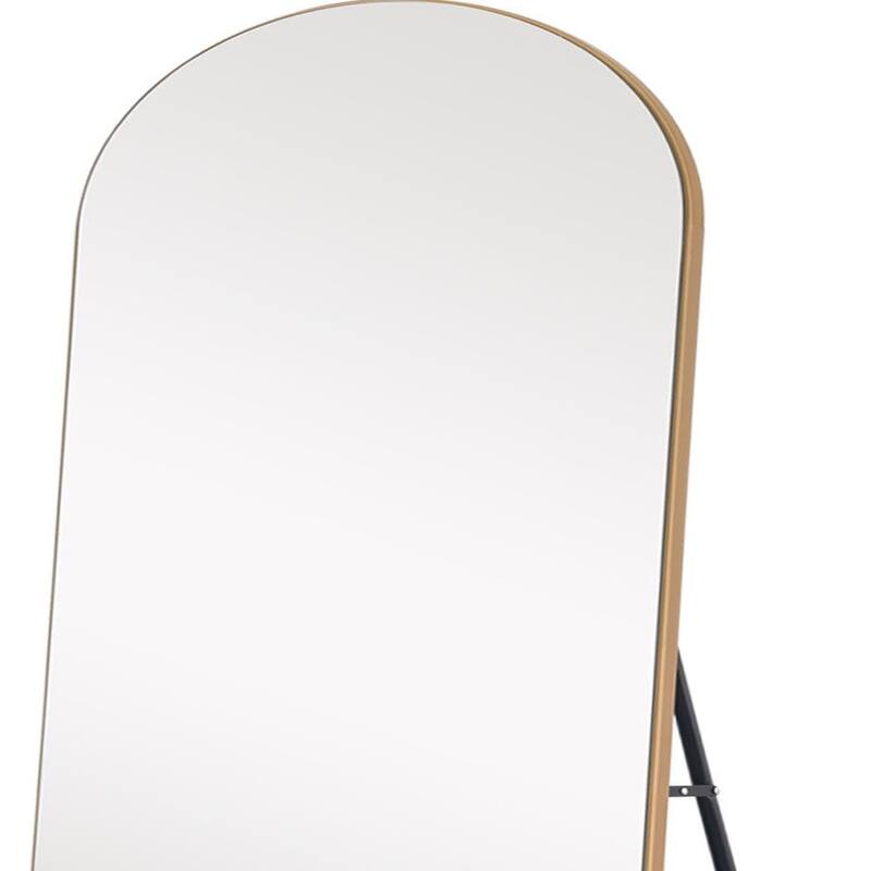 HomeRoots 71" Black Arch Wood Frame Full Length Standing Mirror - 31.5