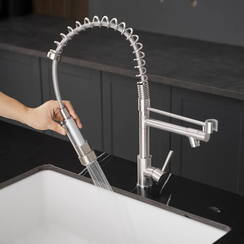 Modern Pull-out Spray Head Single Handle Kitchen Faucet