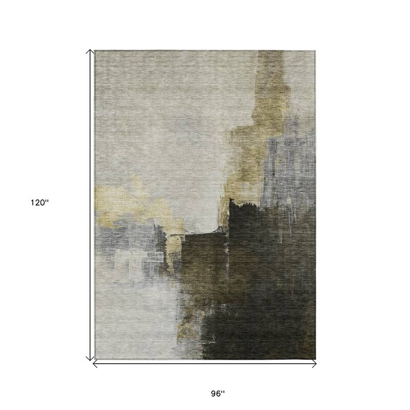 HomeRoots Abstract Transitional Rectangle Outdoor Rug