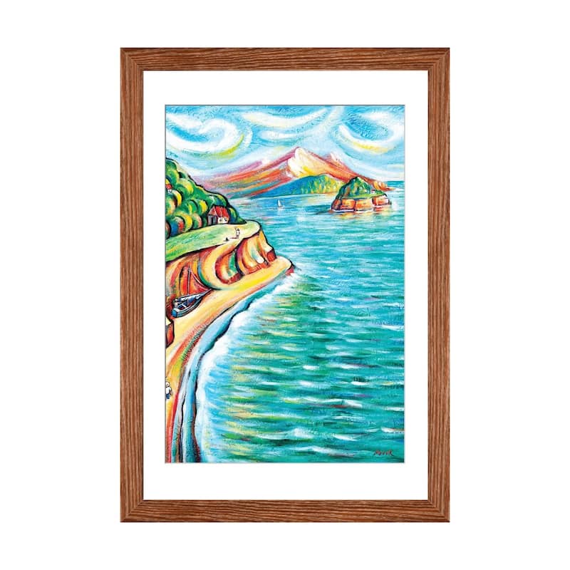iCanvas "Life On The Islands" by Novik - Walnut - 32x24x1