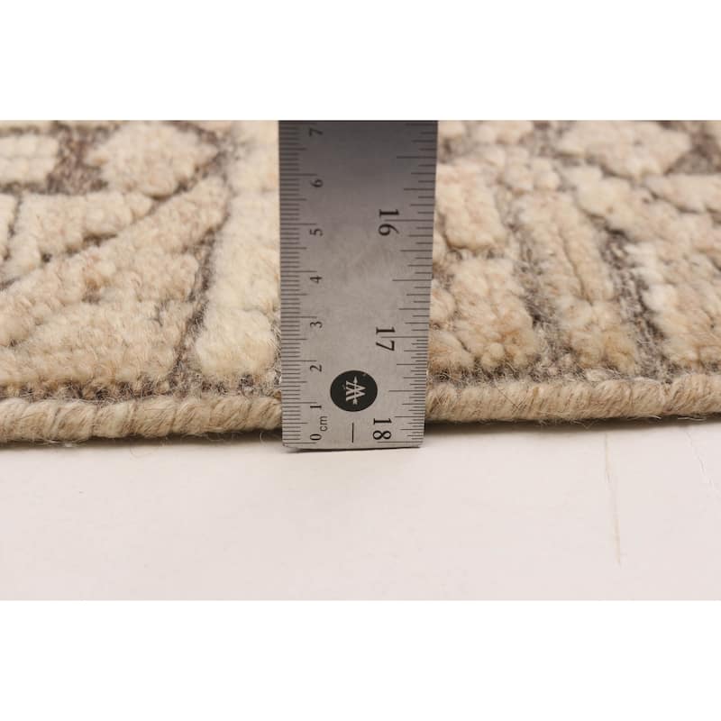 ECARPETGALLERY Hand-knotted Tangier Beige Wool Rug - 5'3 x 7'10