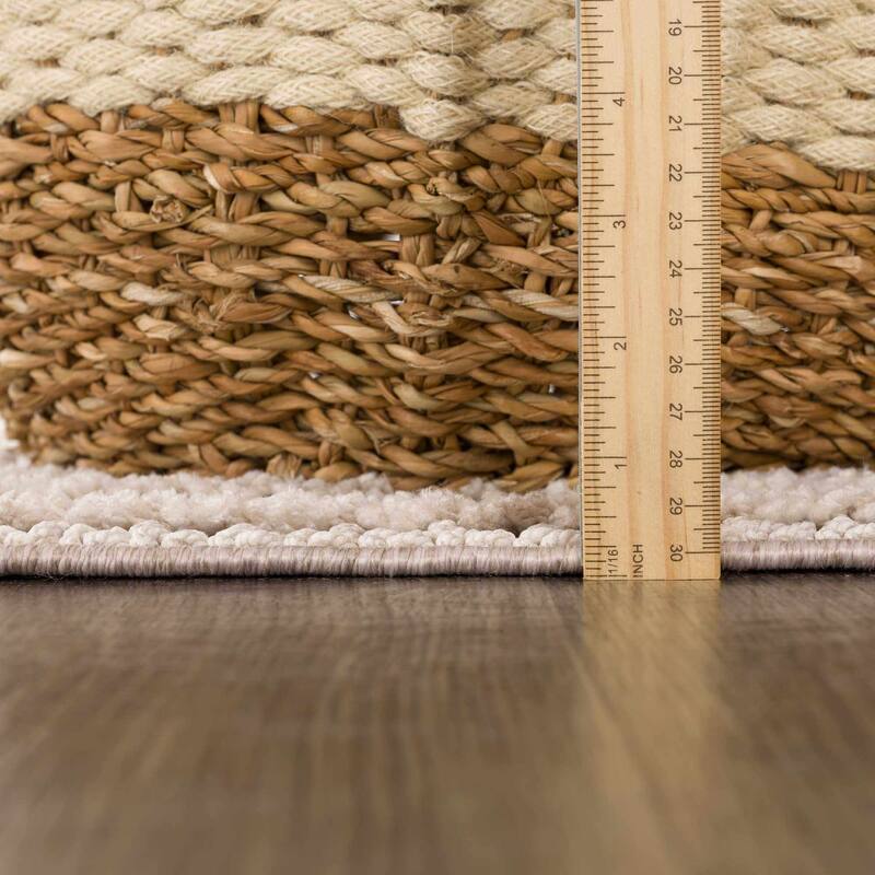 Hauteloom Lunao Hallway, Kitchen Runner Rug - Charcoal, Cream, Peach - 2'7" x 7'3"