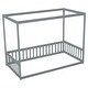 preview thumbnail 18 of 16, Twin Size Canopy Frame Floor Bed with Fence, Guardrails