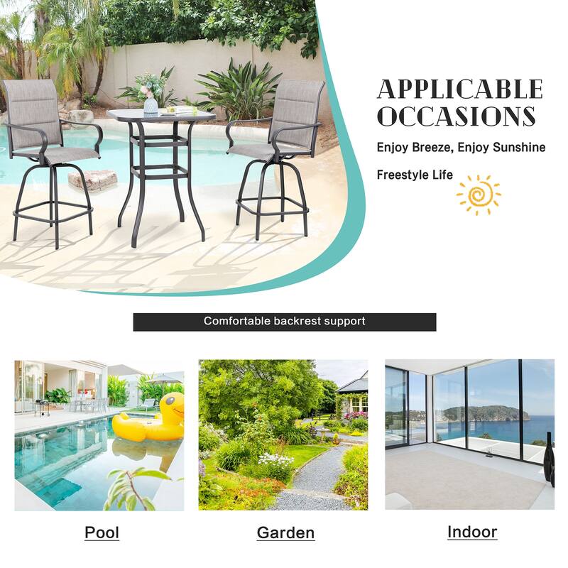 Futzca Patio Swivel Bar Bistro Set or Swivel Bar Stools