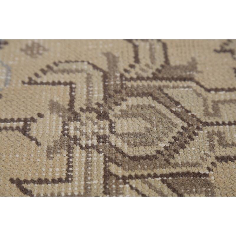 Geometric Tabriz Persian Vintage Area Rug Hand-Knotted Wool Carpet - 8'2"x 11'6"
