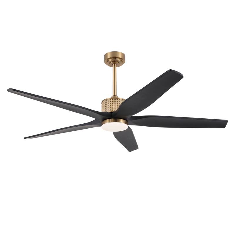 60 Inch. 5 Blades Dc Motor Indoor Ceiling Fan With Light Kit And Remote - 60"