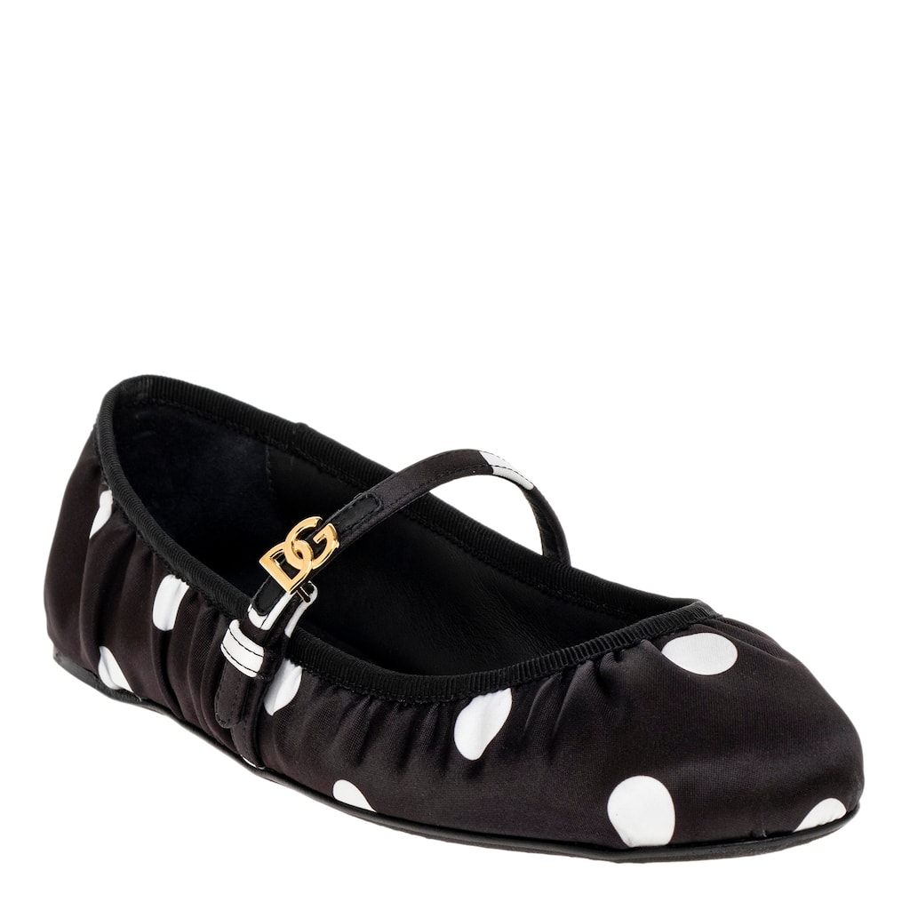 Dolce & Gabbana Printed Satin Ballet Flats