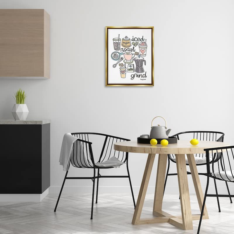 Stupell Various Coffee Types Trend Framed Floater Canvas Wall Art Design By Mandy Ford Art + Illustration