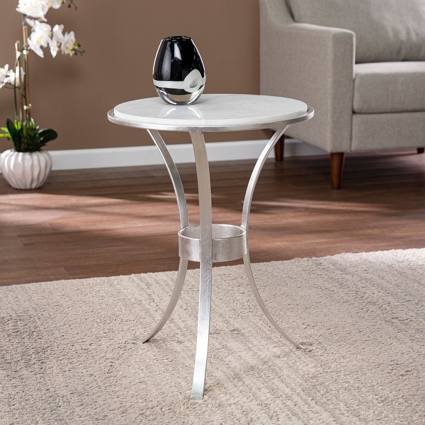Silver orchid henderson faux stone round coffee table hot sale