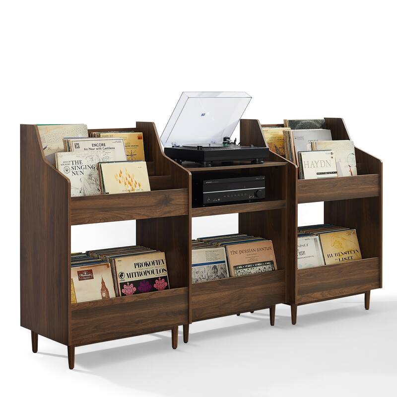 Crosley Liam 3Pc Record Player Stand And Vinyl Storage Set