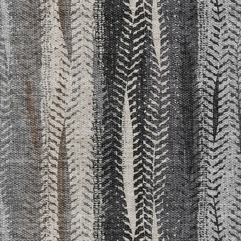 HomeRoots Botanical Leaves Transitional Rectangle Outdoor Rug