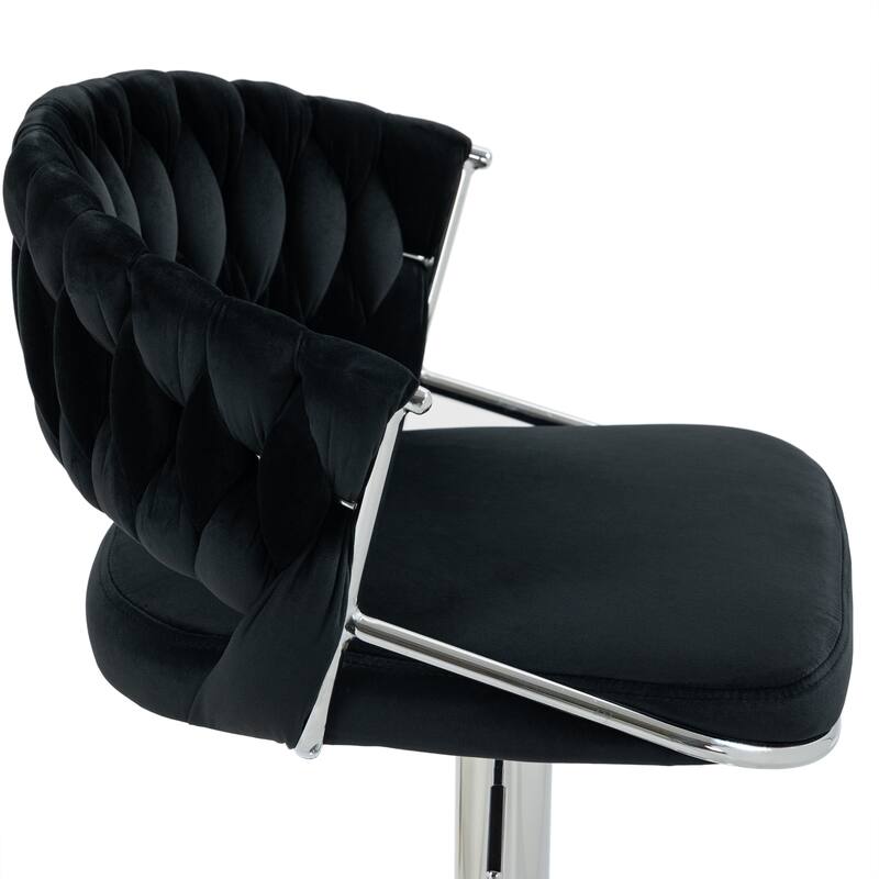 Set of 2 Bar Stool Adjustable Height with Swivel Seat