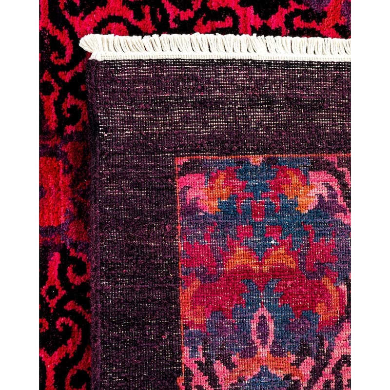 Overton Hand Knotted Wool Vintage Inspired Modern Contemporary Overdyed Pink Area Rug - 9' 1" x 12' 2"