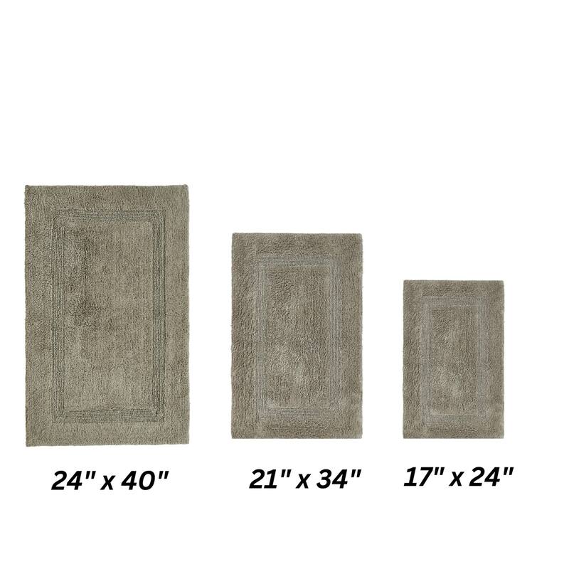 Better Trends Bath Rugs Set 100% Cotton Reversible Water Absorbent Bathroom Rug for Shower, Sink, Bath Mats - Lux Collection