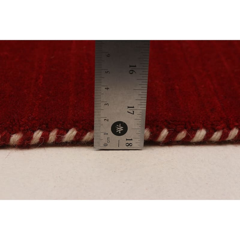Kashkuli Gabbeh Red Rug 8'1" x 8'1" - 8'1 x 8'1