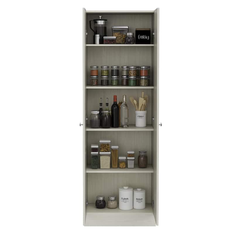 Storage Cabinet Pipestone Double Door And Pearl Finish