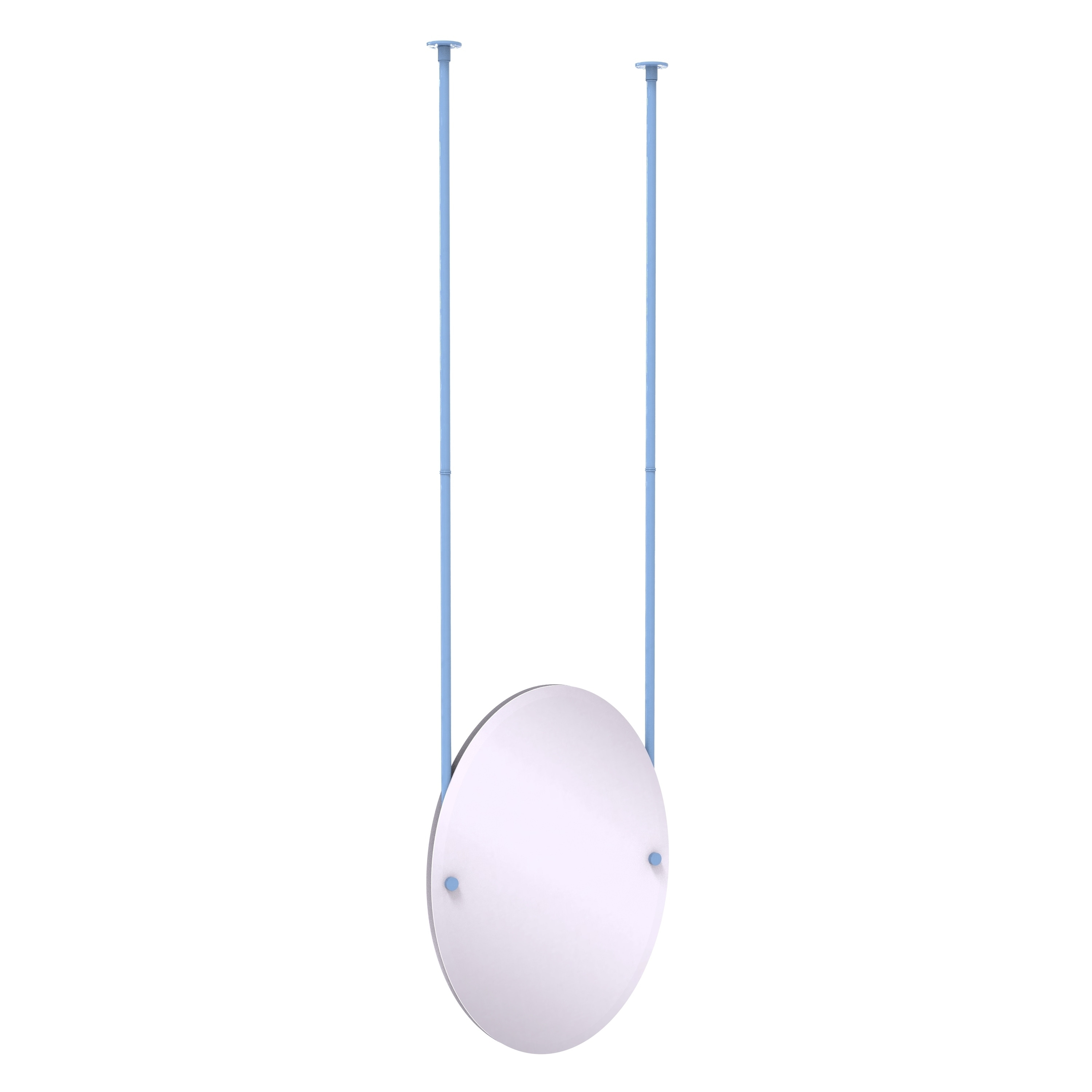 Allied Brass Frameless Oval Ceiling Hung Mirror with Beveled Edge