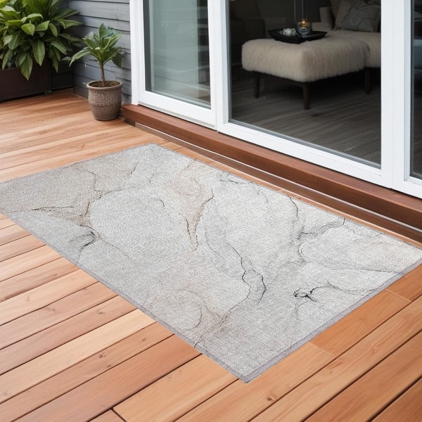 8' Grey Ivory Machine Woven Uv Treated Diamonds Indoor Outdoor Runner Rug 8' Grey Ivory Machine Woven Uv Treated Diamonds Indoor Outdoor Runner Rug