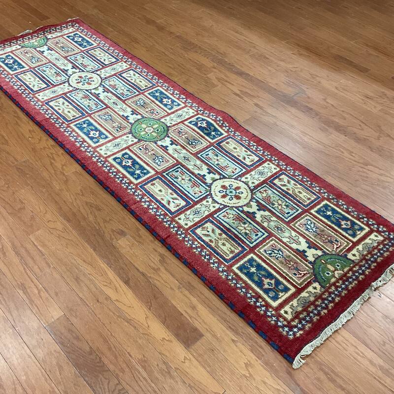 HERAT ORIENTAL Handmade Kazak Wool Runner - 2'6 x 8'