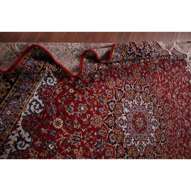 Traditional Red Kashan Turkish Area Rug Oriental Machine Made Carpet - 9'8" x 12'5"