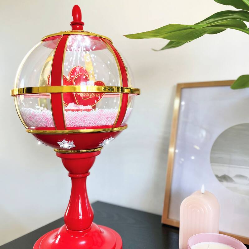 Fraser Hill Farm 23-In. Musical Snowy Tabletop Valentine's Day Lantern