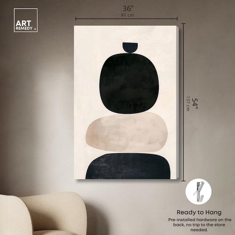 Pebble Pillars III Canvas by Art Remedy, Gallery Wrapped