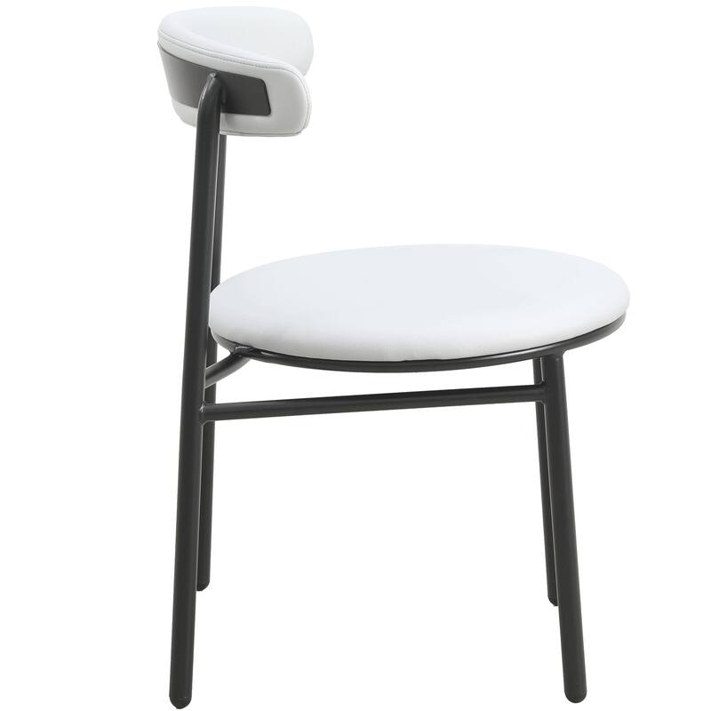 Lume Modern Dining Chairs Polyester Fabric Seat with Steel Legs by LeisureMod