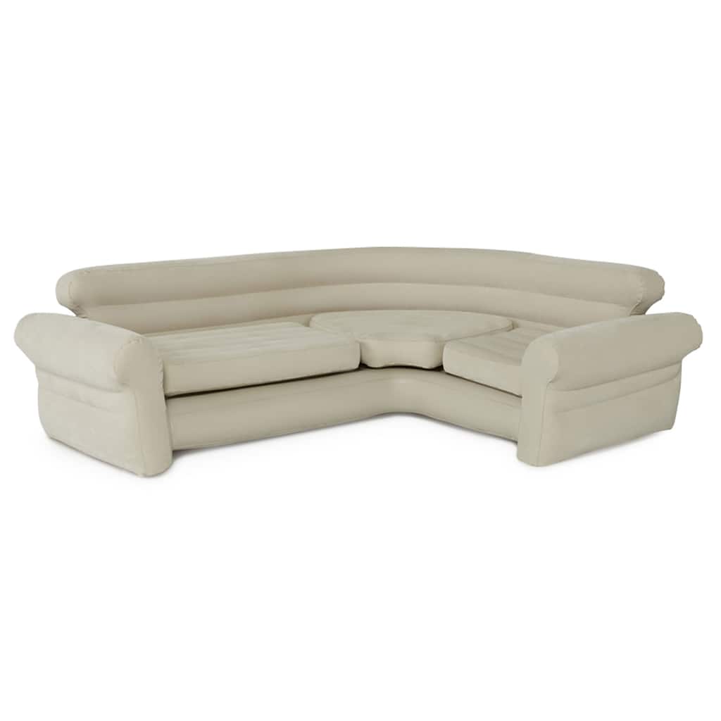 Intex Inflatable Corner Living Room Neutral Sectional Sofa | 68575EP - 101 x 80 x 30 inches