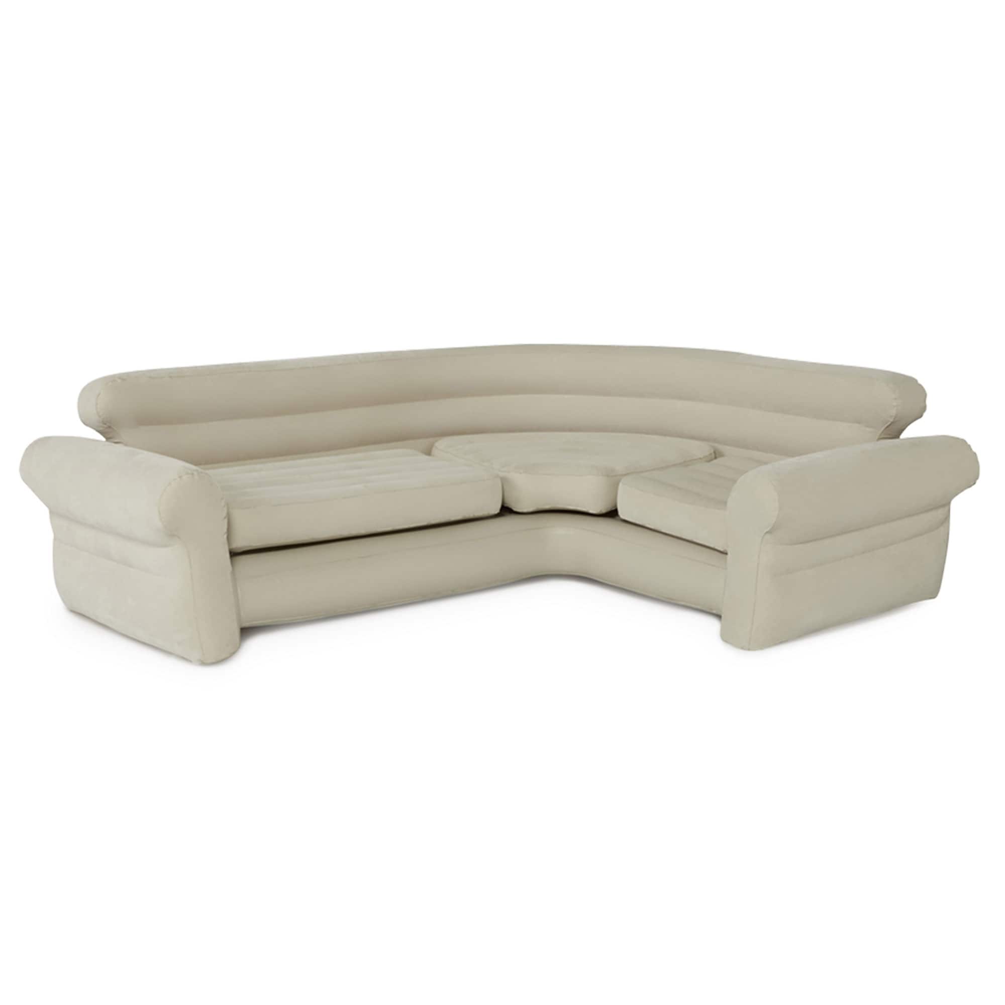 Intex Inflatable Corner Living Room Neutral Sectional Sofa | 68575EP - 101 x 80 x 30 inches