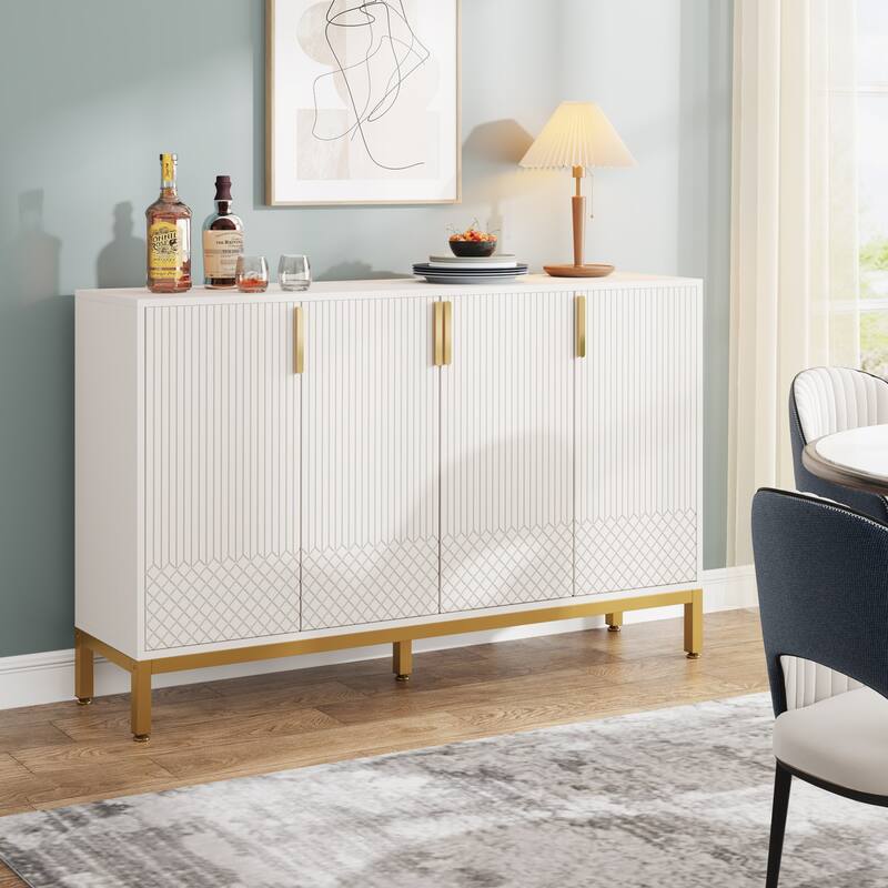 55 Inch Kitchen Sideboard Cabinet, Buffet Cabinet with Storage