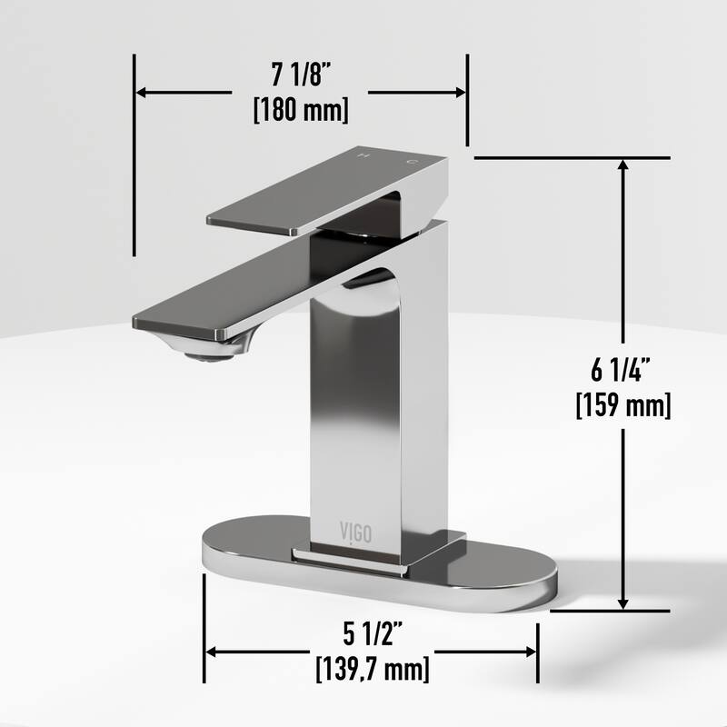 VIGO Dunn 6" H Single Handle Single Hole Bathroom Faucet
