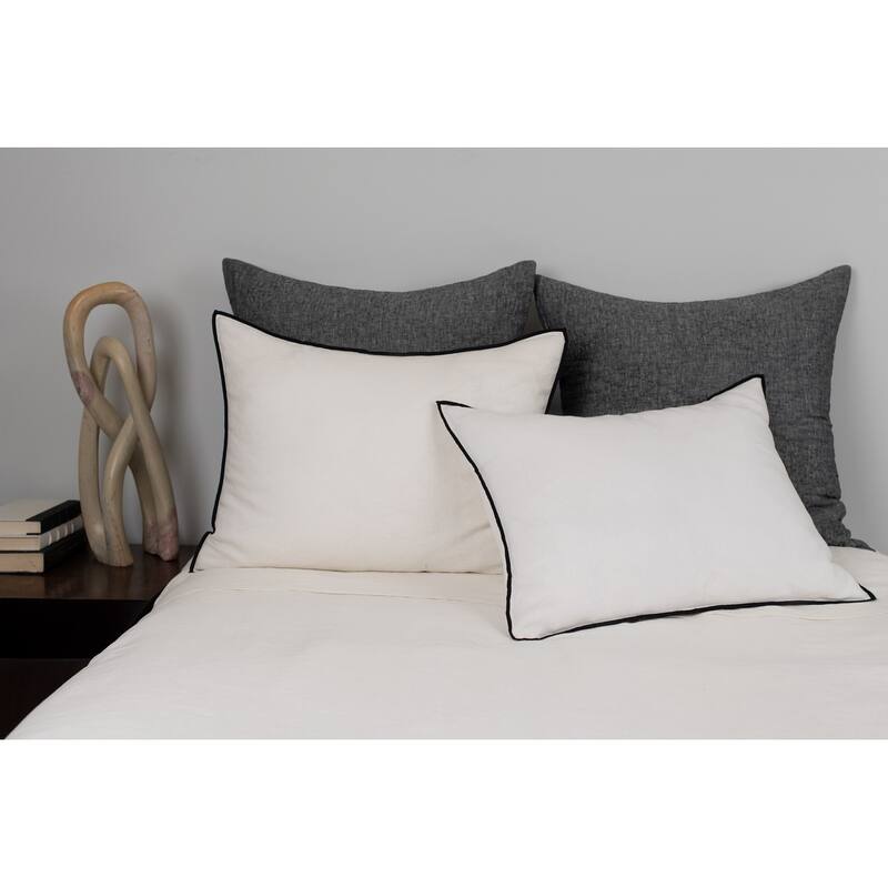 Tyne Duvet Cover, Ivory-Asphalt, Duvet Cover - Ivory Asphalt - King