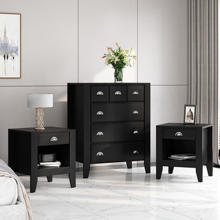Foisy Faux Wood 3 Piece Dresser and Nightstand Bedroom Set by Christopher Knight Home