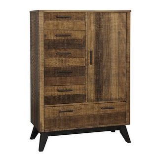 Urban Rustic Wood Chifferobe, Brushed Wheat