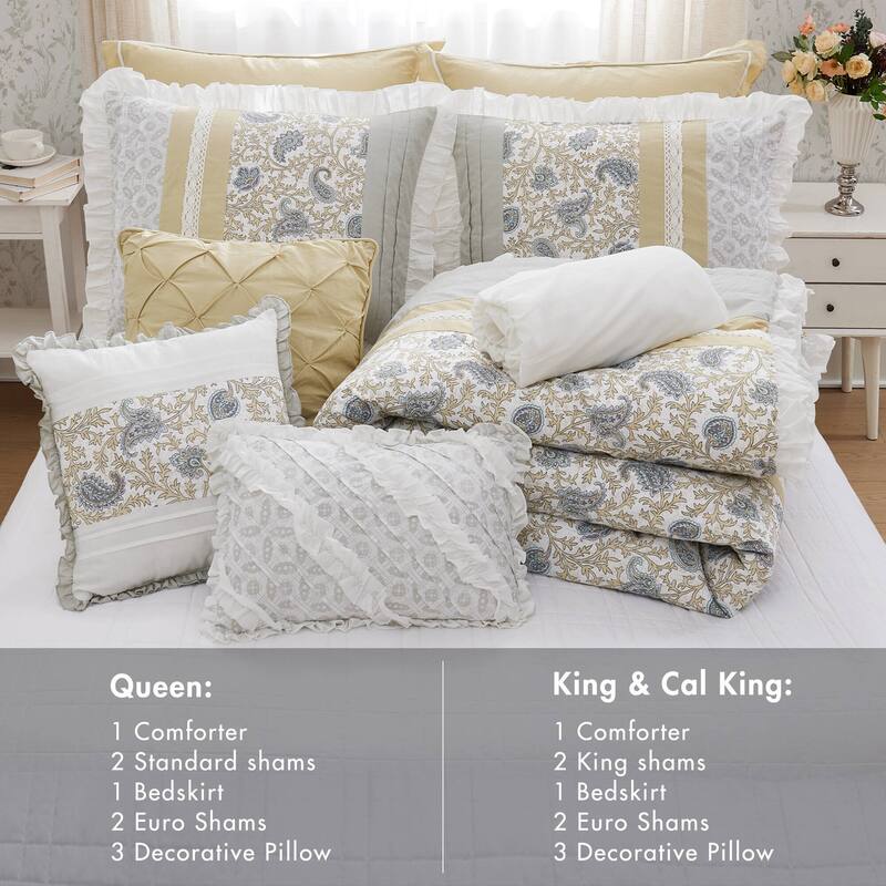 Madison Park Vanessa 9 Piece Cotton Percale Comforter Set