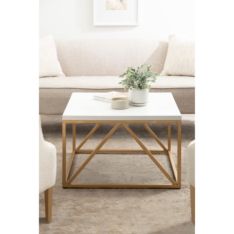 Kate and Laurel Kaya Wood and Metal Coffee Table - 28x28x18