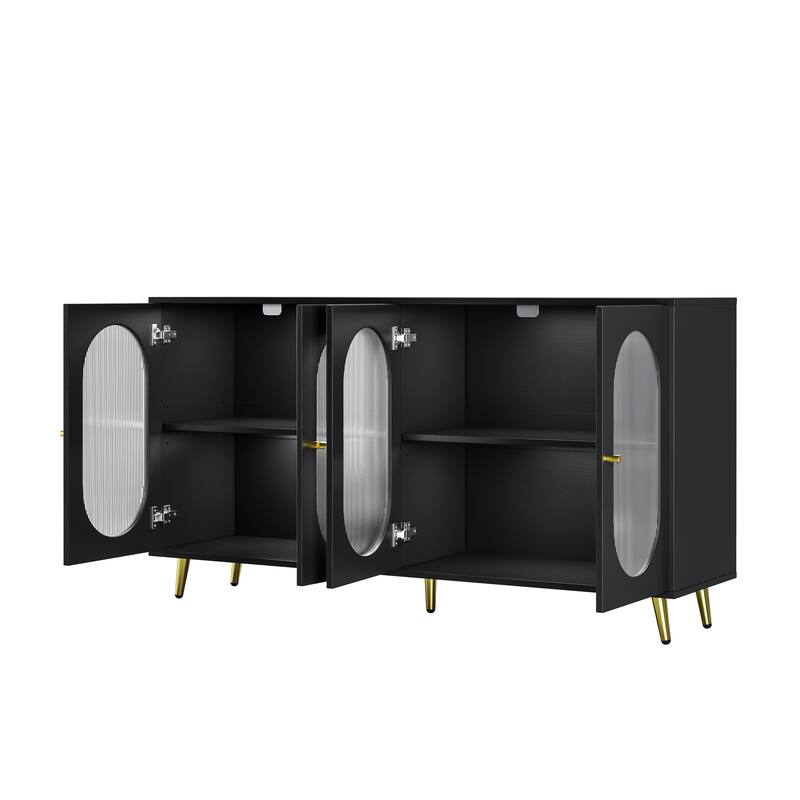 Modern Style Freestanding 4 Door Dining Cabinet