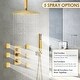 preview thumbnail 3 of 38, Thermostatic Shower System 12" Rainfall Shower Head 3 Way Thermostatic Faucet w/6 Jets