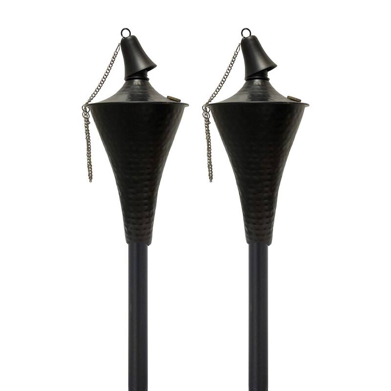Oahu Tiki Torch - Hammered Black - 2 Pack
