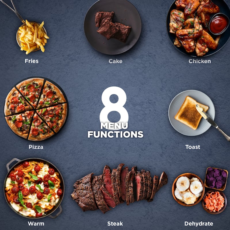 Elite Gourmet Infinite-Use Air Fryer Oven, Stainless Steel