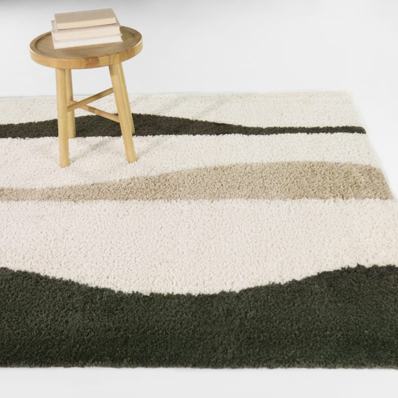 Gwendolyn Abstract Waves Area Rug - Green - 5'3" x 7'