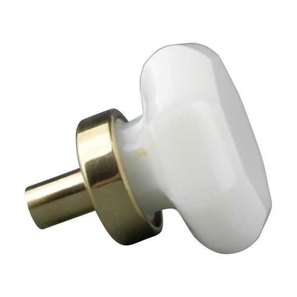 Shop Cabinet Knob Milk Glass 1 Dia W Brass Back Renovator S