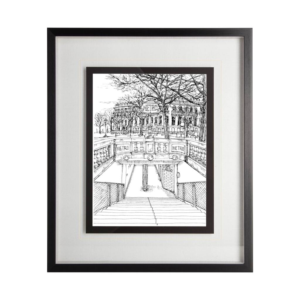 B&W City Scene VI Framed Art Print