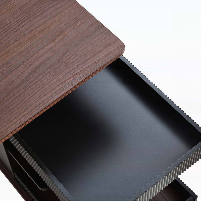 Modern Multifunctional End Table with Lift-Top,360°Rotating Top for Living Room