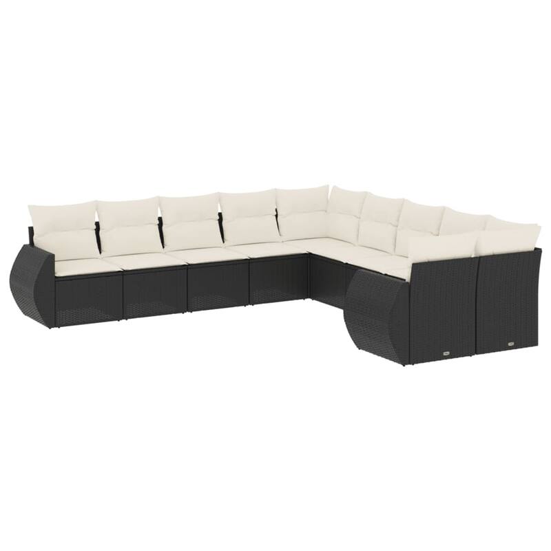 vidaXL Patio Sofa Set with Cushions Outdoor Conversation Furniture Poly Rattan