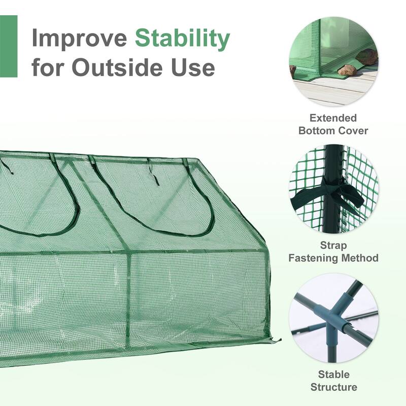 Aoodor Mini Greenhouse with 2 Zipper Doors,