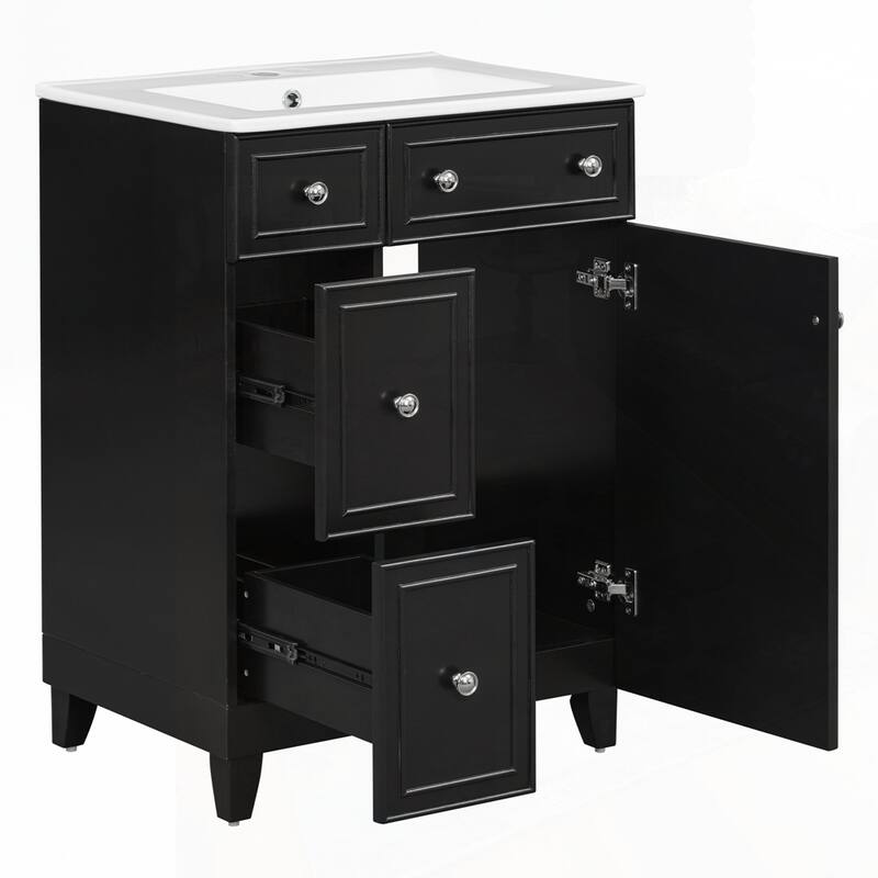 24-Inch Bathroom Vanity Cabinet with Ceramic Sink