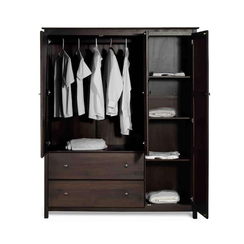 Grain Wood Furniture Shaker Wood 3-door Armoire - 60x72x22